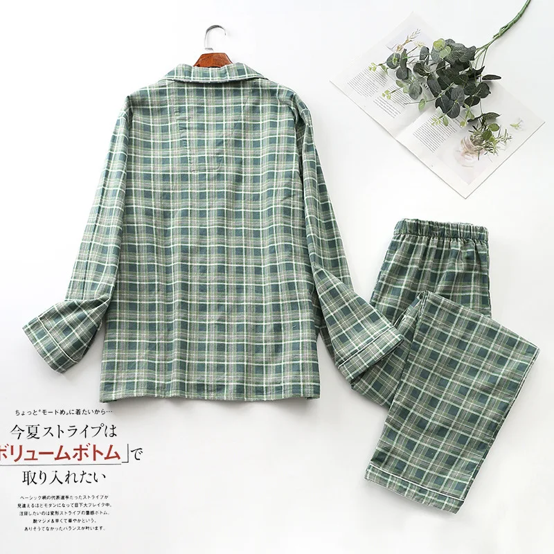 Winter Man Casual Plaid Pajamas Set For Man Pjs Men's 100% Cotton Soft Warm Winter Full Sleeve Shirt Pants Man Fashion Clothes