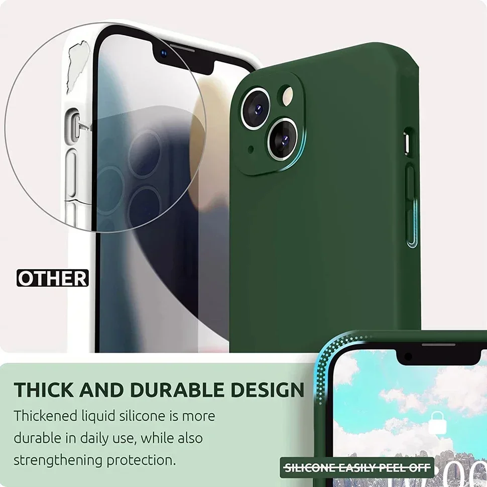 Защитный мягкий чехол для iPhone 16, 15, 14, 13, 11, 12 Pro Max Mini X XS XR 7 8 Plus SE 2020, официальный чехол из жидкого силикона (art.: 3920cf8bfae92) - 3920cf8bfae92