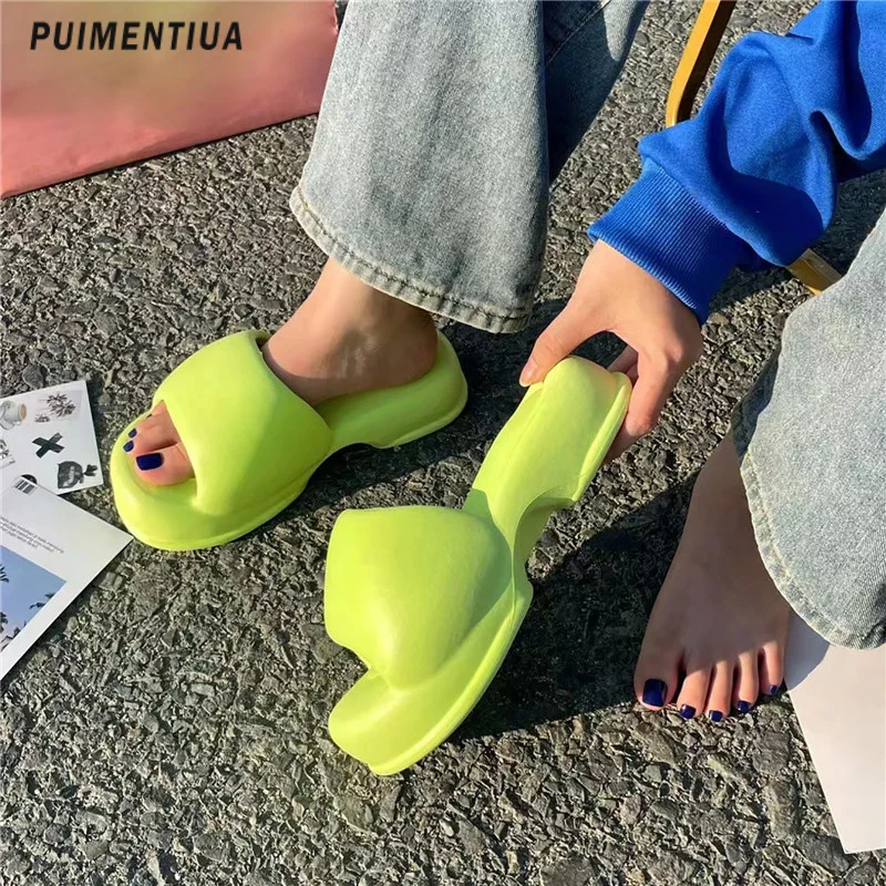 Summer Platform Wedge Slippers for Women EVA Soft Cloud Slides Outdoor Beach Non-slip Sandals Cute Female High Heel Flip Flops 5