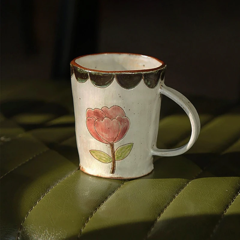 Retro luxury Ceramic mugs fashion print Breakfast High Quality Japanese cups coffee Mugs Kawaii Creativity tazas Mug Cute Cup