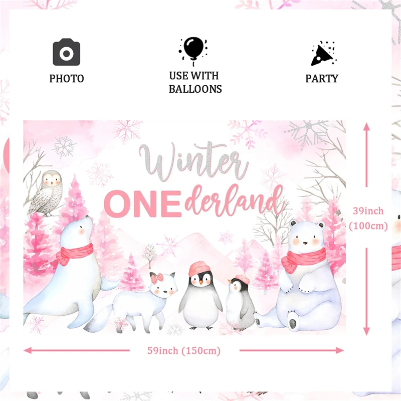 Фотофон с полярными животными пингвин кошка птица зима одна кожа для девочек
