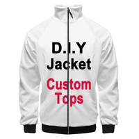 3d fashion custom printed zipper stand collar jacket menwomen factory diy personality design image any color jacket