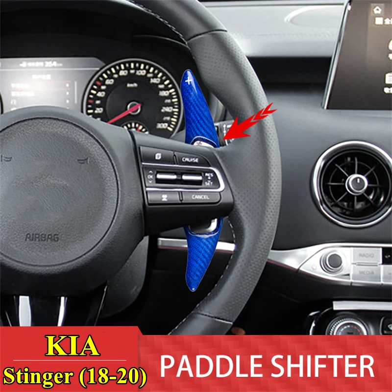 

For 2018-2020 KIA Stinger Car Steering Wheel Shift Paddle Shifter Extension Forged Carbon Fiber