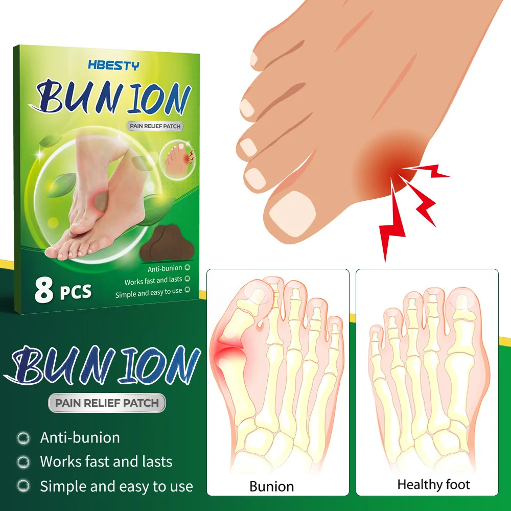 

8pcs Anti Bunion Sticker Gout Pain Relief Lumbar Soreness Arthriti Treatment Thumb Swelling Toe Joint Valgus Corrector Patch
