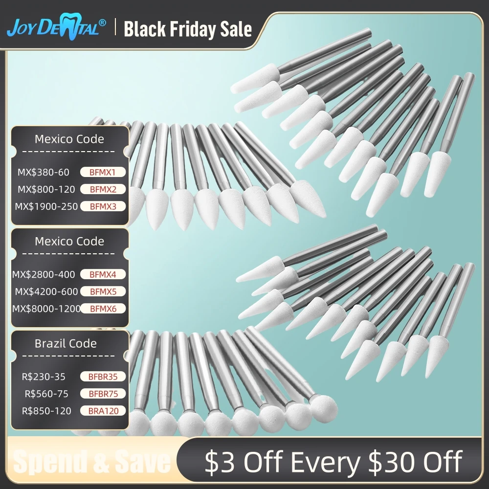 JOY DENTAL12PCS Стоматологическая полировка белых камней FG для тонкой отделки эмали RPM
