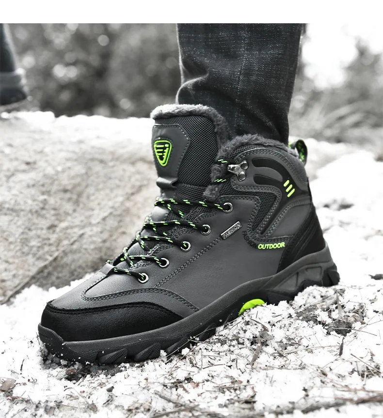 Men's Winter Sneakers 2022 New Plus Velvet Warm Cotton Shoes Trekking Hiking Shoes Camping Outdoor Climbing Male Sneakers