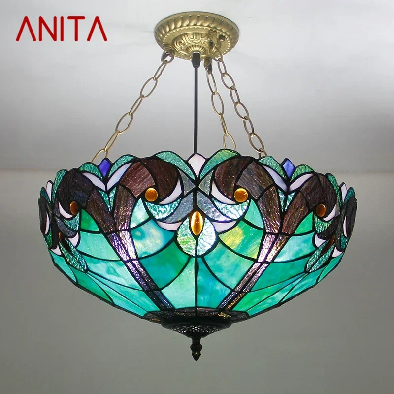 Подвесной светильник ANITA Tiffany светодиодный ретро-крестительный для гостиной