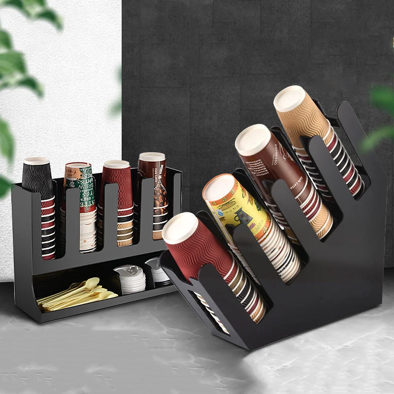 

1pc Foldable Paper Cup Holder Disposable Cup Storage Rack Plastic Paper Cup Stand Multi-Function Restaurant Bar Cup Storage Rack