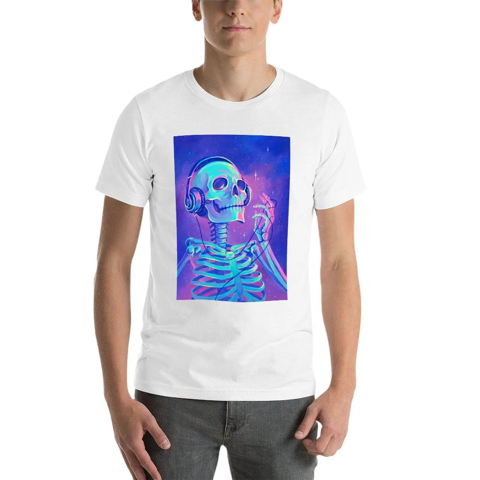 Фото Футболка Lofi for Skeletons, футболки с принтами, мужские футболки с графическим рисунком, графические футболки для мужчин, футболка №3