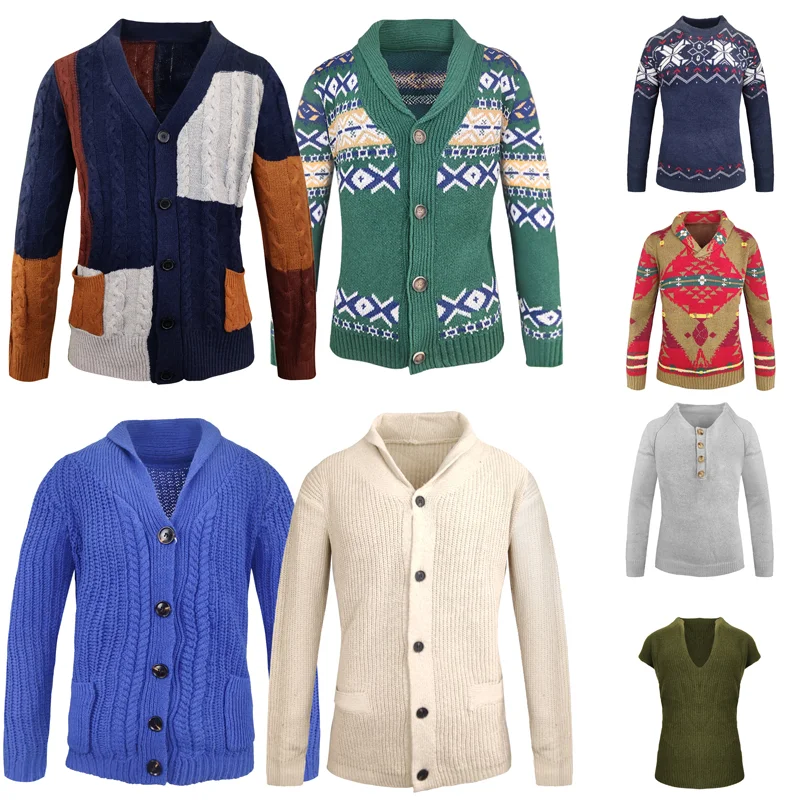 

8 стилей! Осень-зима 2022, новый мужской Повседневный свитер, пуловер, кардиган, свитер