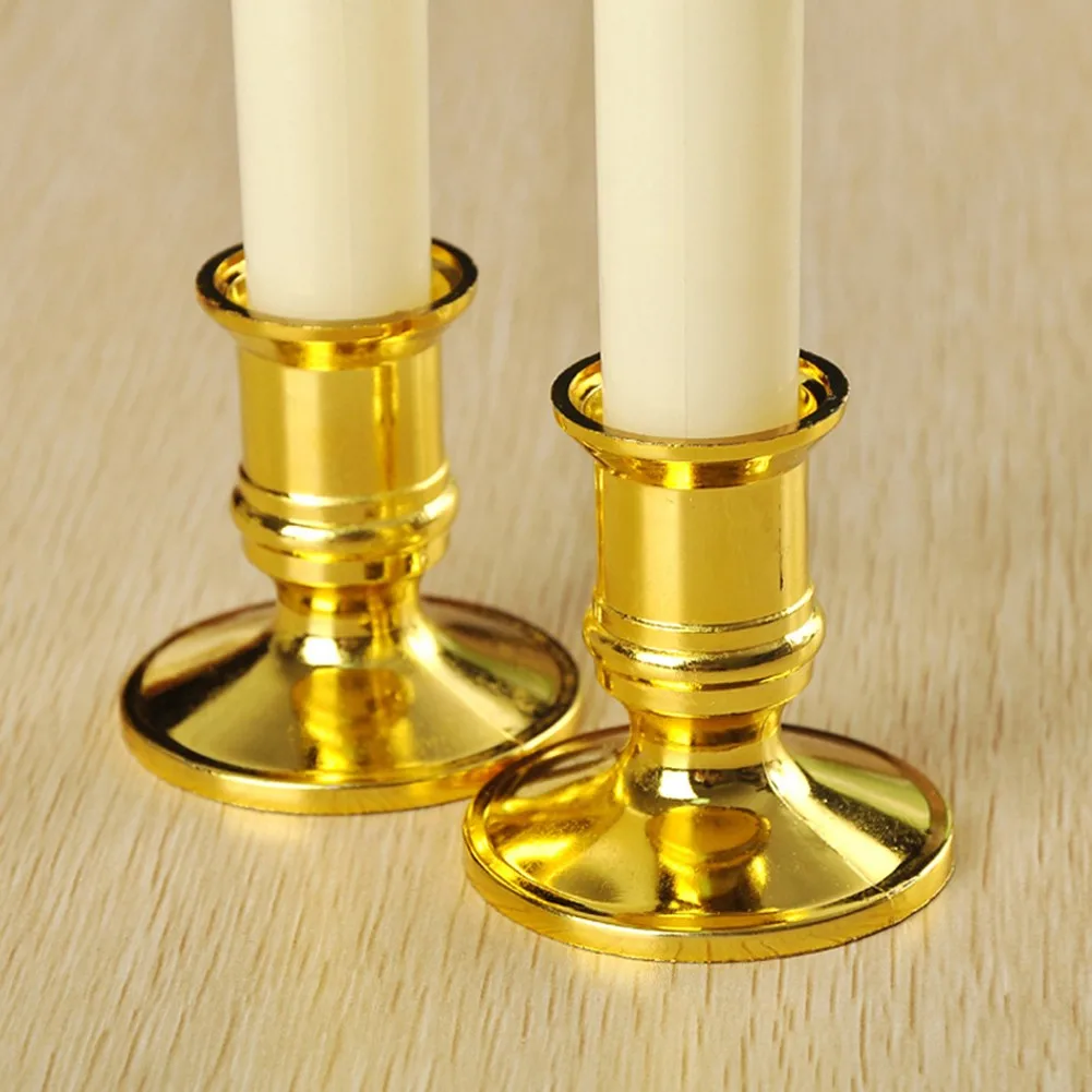 

2pcs European Style Taper Standard Candle Holders Simple Wedding Decoration Bar Party Living Room Decor Candlestick