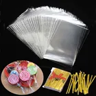100 шт. плоские прозрачные пластиковые пакеты, упаковочные пакеты, стяжки для конфет, упаковка для печенья, подарочные пакеты для свадьбы, дня рождения