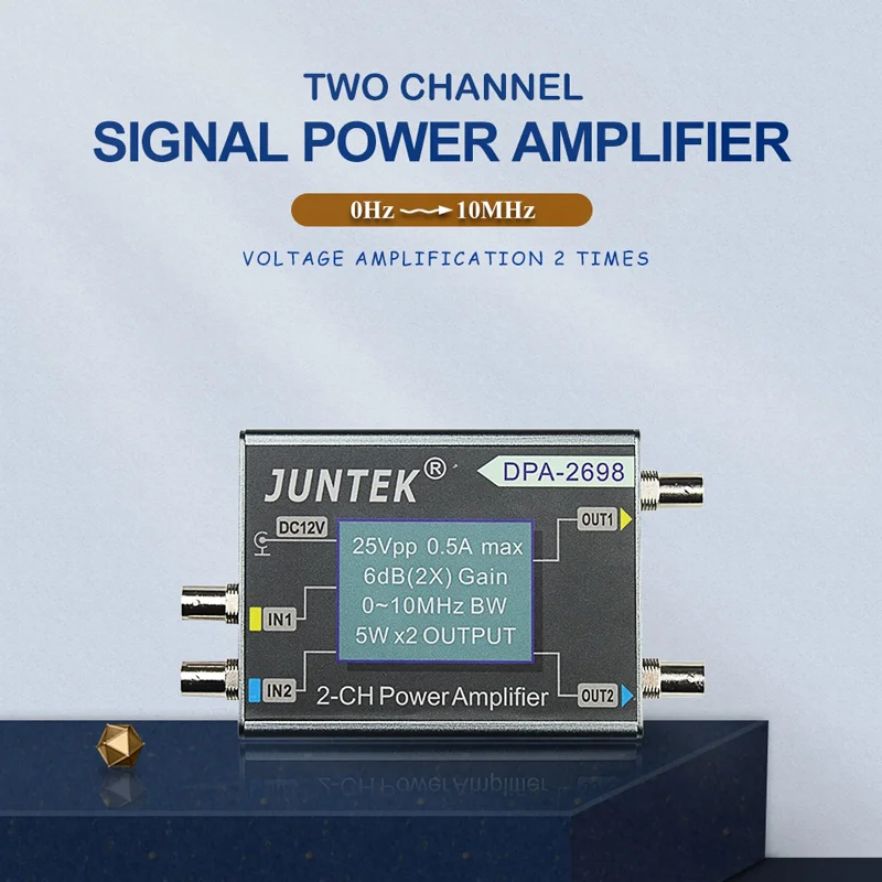 

JUNTEK DPA-2698 Dual Channel High Power DDS Function Signal Generator Power Amplifier DC Power Amplifier 10MHz Signal Generators