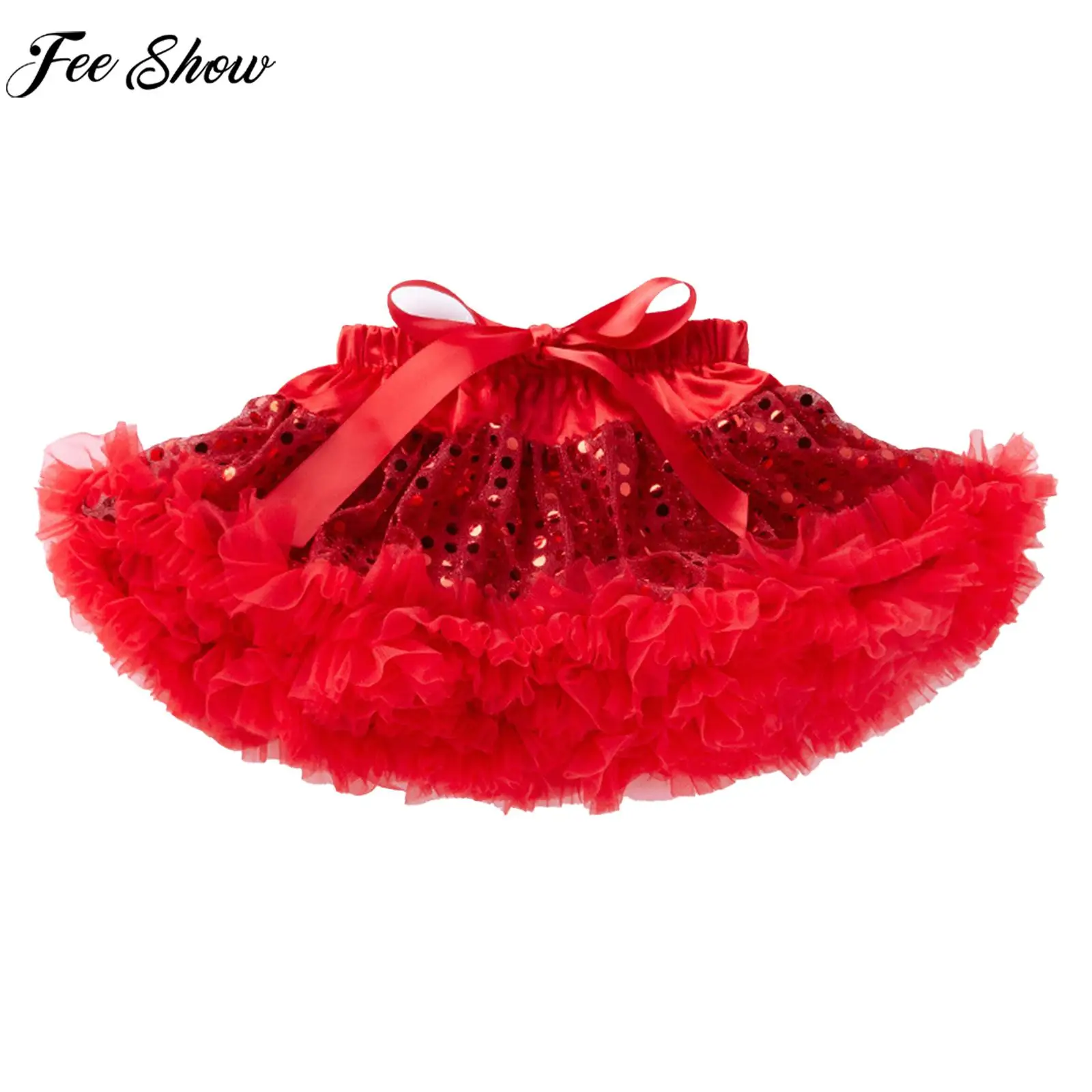 

Baby Cute Shiny Sequin Mesh Tutu Infant Girls Bowknot Tiered Cake Princess Skirt Christening Birthday Party Photography Costume