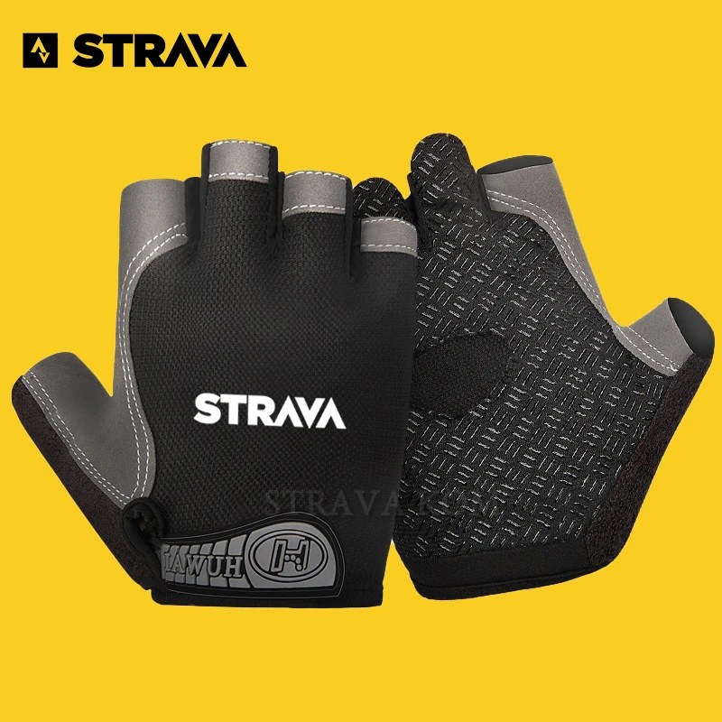 

Motorcycle Gloves Strava Washable Fingerless Mtb Mountain Bike Cycling Gloves Half Finger Skidproof Men's Gloves for Bicycle