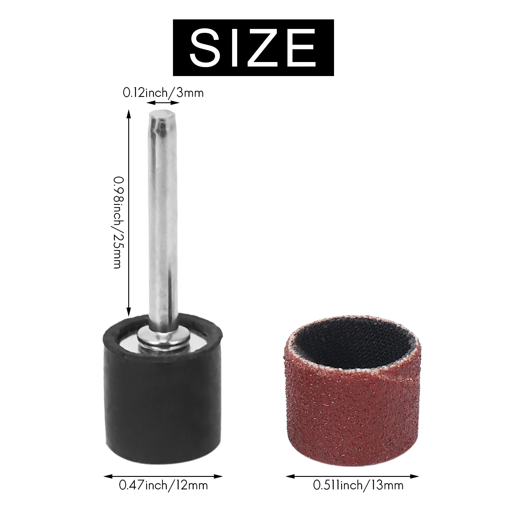 100 шт. 1/2 &quotкомплект шлифовальных лент с 2 оправками шлифовального барабана для