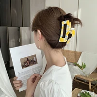 2022 korean colorful large hair claw clips fashion flower print hair claws hairpin women girls cute barrette hair accessories