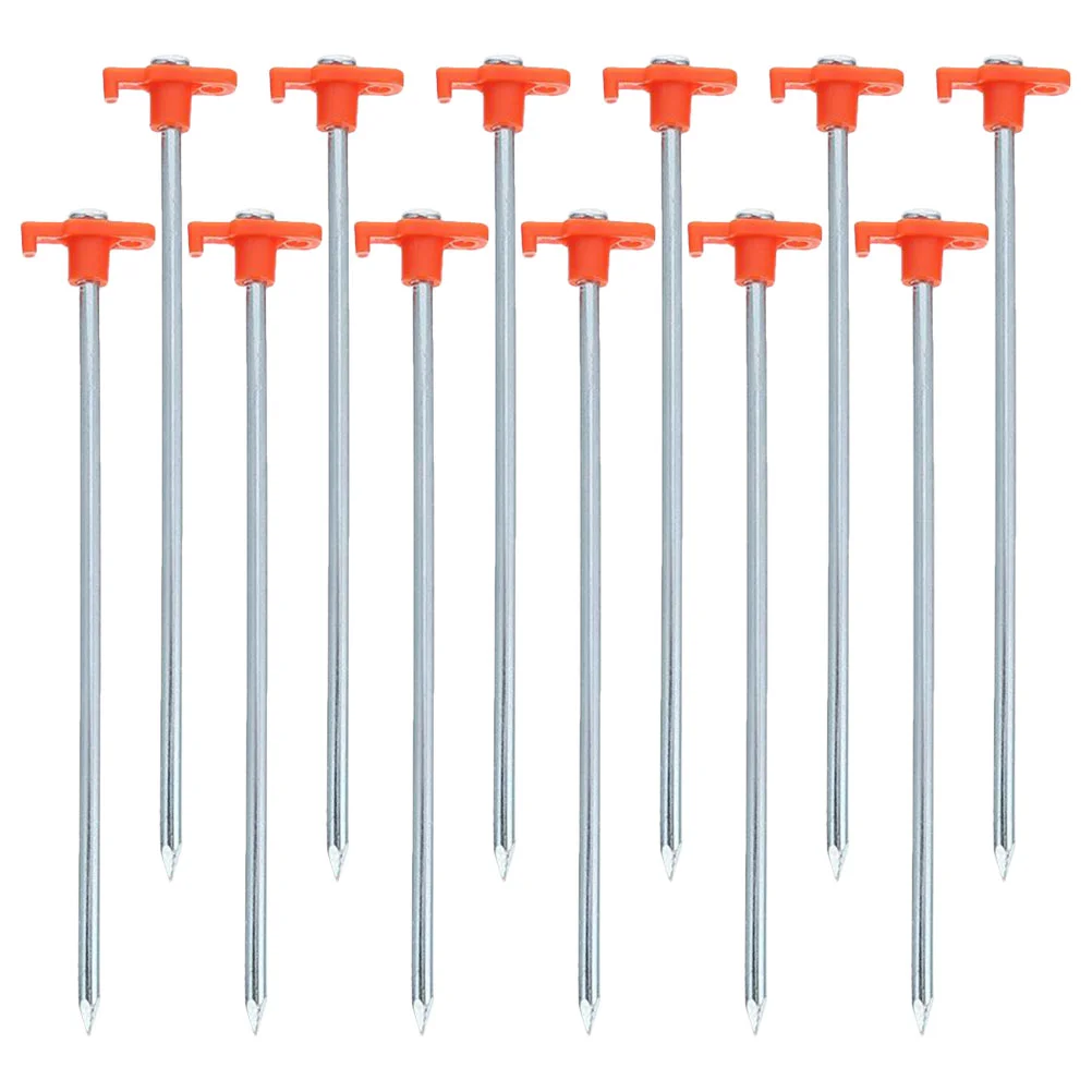 

12Pcs Heavy Duty Tent Pegs Camping Tent Pegs Metal Rock Pegs with Awning Pegs Tent Pegs