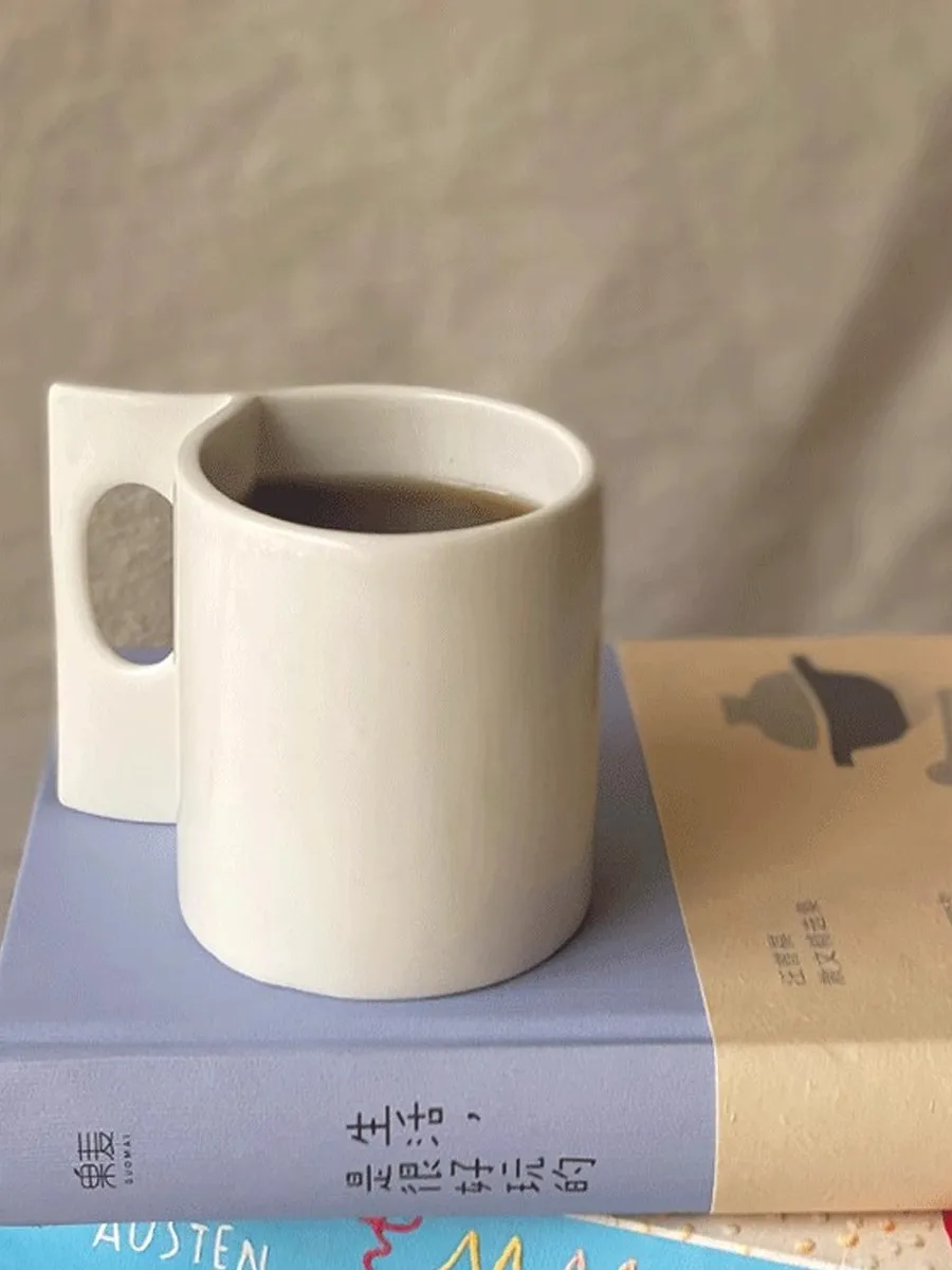 Однотонная чашка для молока в стиле ретро керамическая кружка простом кофейни