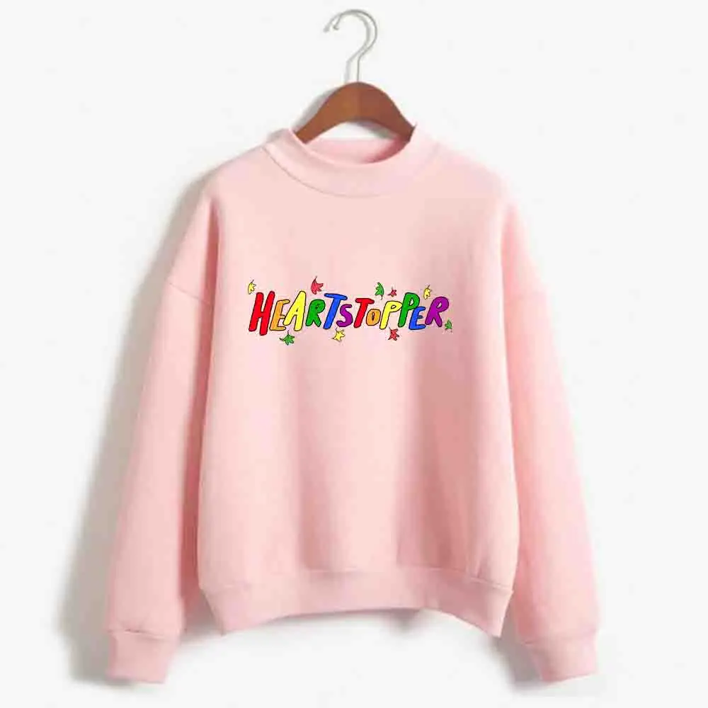 

Heartstopper Rainbow Turtleneck Sweatshirt Long Sleeve Men Women Outwear Harajuku Streetwear 2022 Japan Manga Fashion Clothes