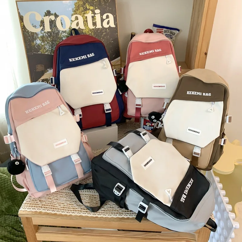 INS New High Capacity schoolbag Small Fresh Leisure Book Bag Outdoor High Beauty Junior High School Student Backpack