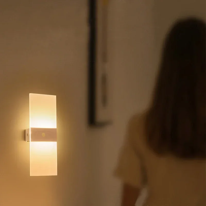 Современный домашний декор ночник с датчиком движения настенные светильники