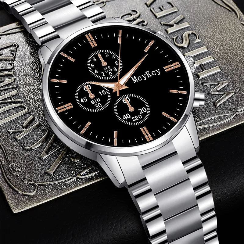 

Luxury Business Fashion WristWatch Men Clock Steel Band Quartz Watches