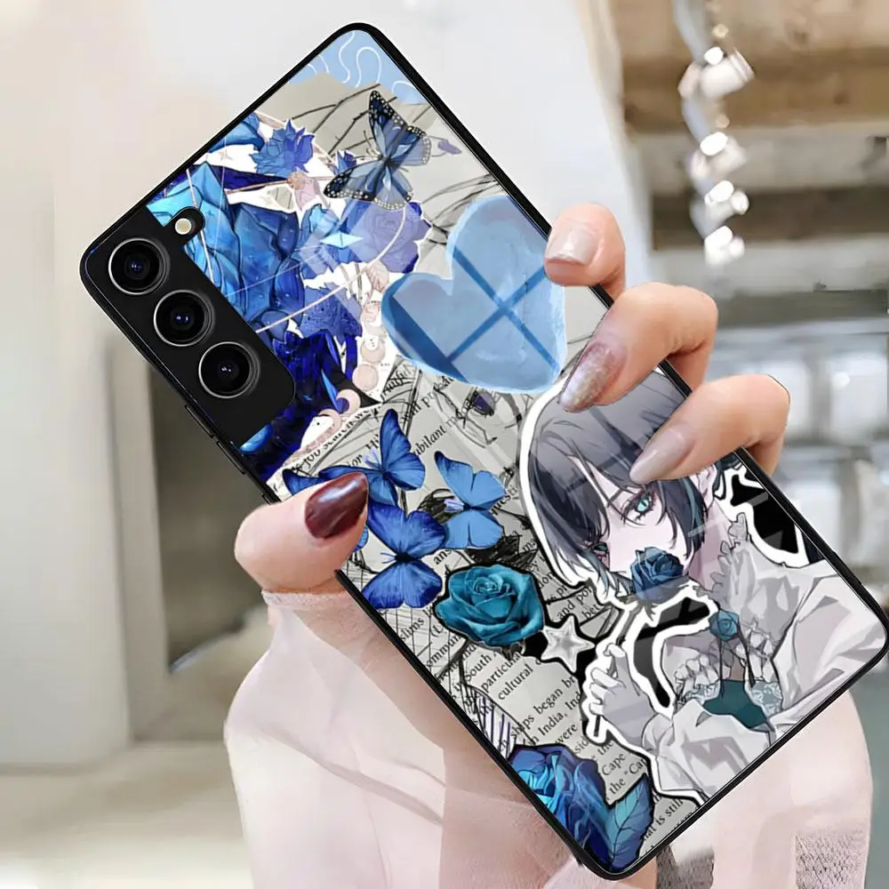 Чехол для телефона Ado Kyogen X Uta для Samsung S26 S25 Plus S20 S20 Plus S22 Ultra S23 FE S21 Plus S21 Ultra, стеклянная крышка (art.: 3920d89d50d8e) - 3920d89d50d8e