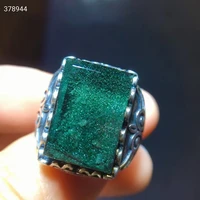 natural green phantom quartz adjustable ring 16 111 1mm rectangle big size 925 sterling silver oval green phantom ring aaaaaa