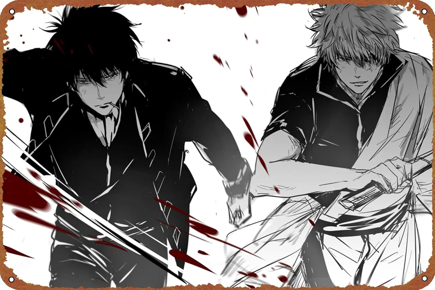 Постер гинтоки Саката хицзекта тошизого Оловянная пластина металлический стиль