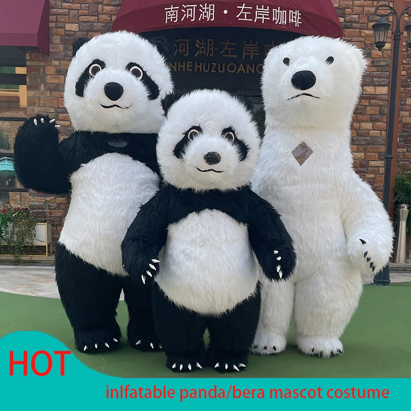 Гигантская полярная панда медведь надувной костюм уличный смешной женский для