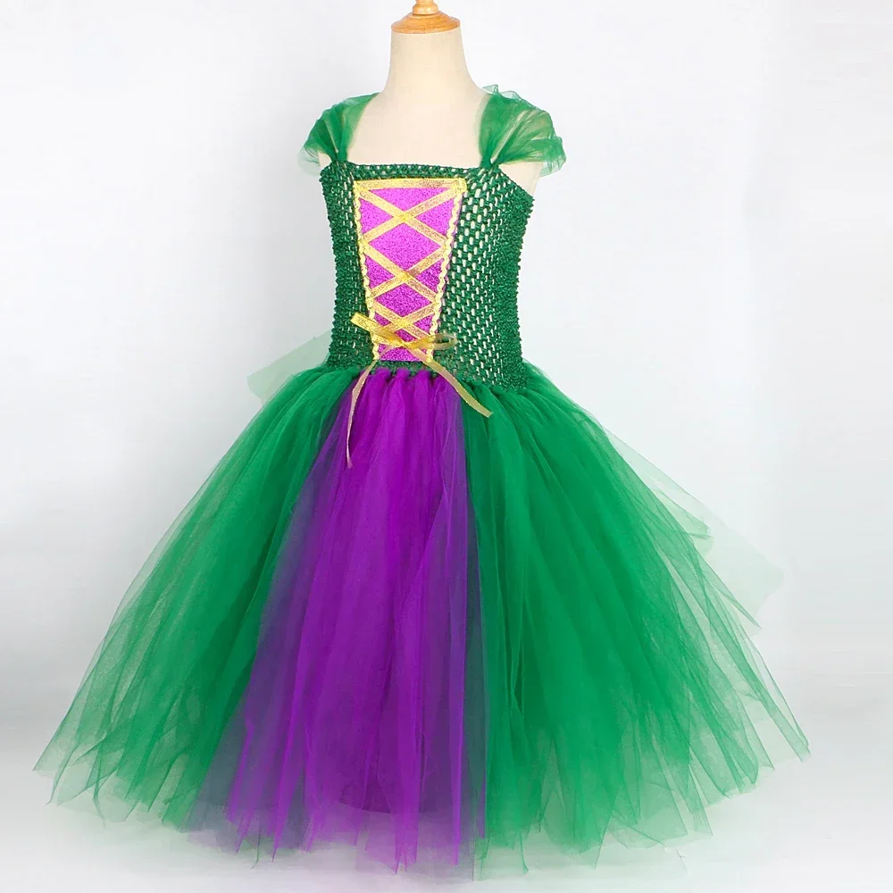 Костюм Фокуса-Покуса детское платье-пачка на Хэллоуин карнавал зеленый костюм