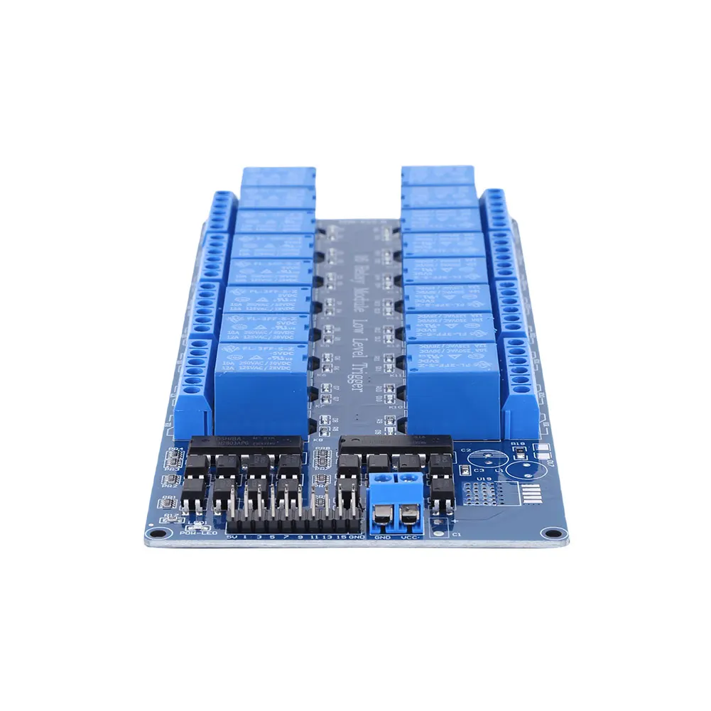 16-канальный низкоуровневый триггерный релейный модуль с оптопарным