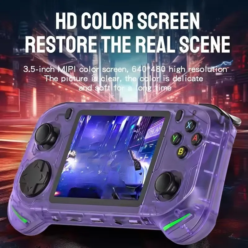 Фото RX6H Мини 3,5-дюймовый 640*480 IPS-экран Портативная игровая консоль 15K+ игр и 128 ГБ Linux Система 64-бит для детей Идеальный подарок №3