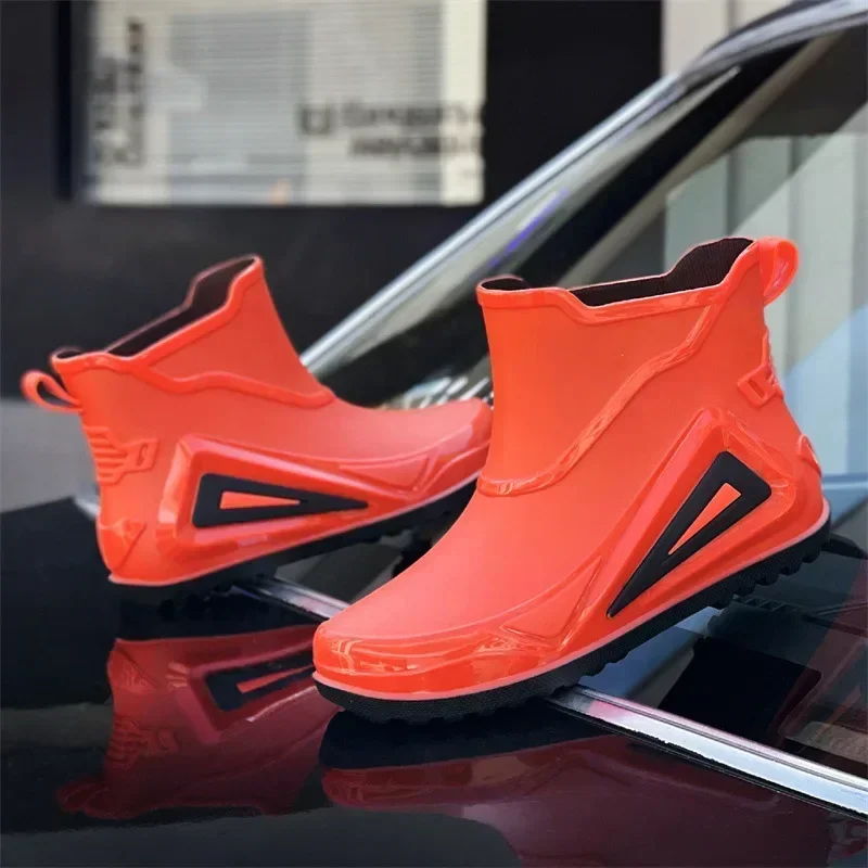 Мужские Нескользящие резиновые ботинки Shaxi черные непромокаемые для активного