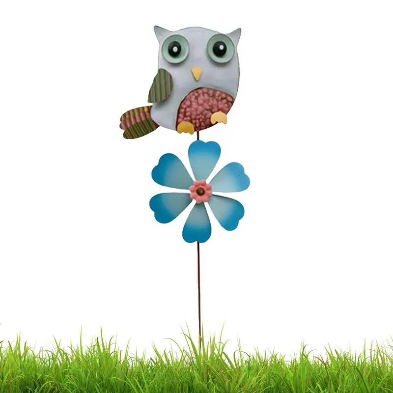 

3D Owl Flower Windmill Wind Spinner Home Garden Yard Decoration Kids Toy New Children's Toy Windmill Creative Cute Yard Decor