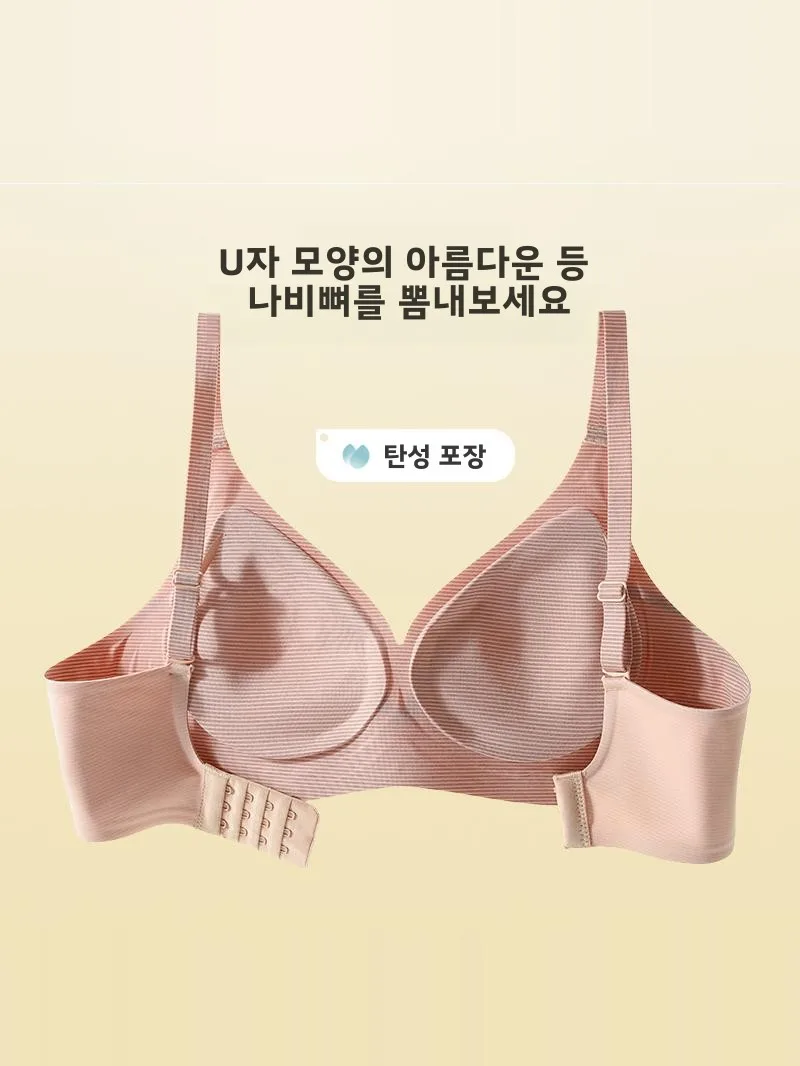 Wangsha Gathered Wireless Bra Нескользящая вспомогательная коллекция груди Маленькая грудь
