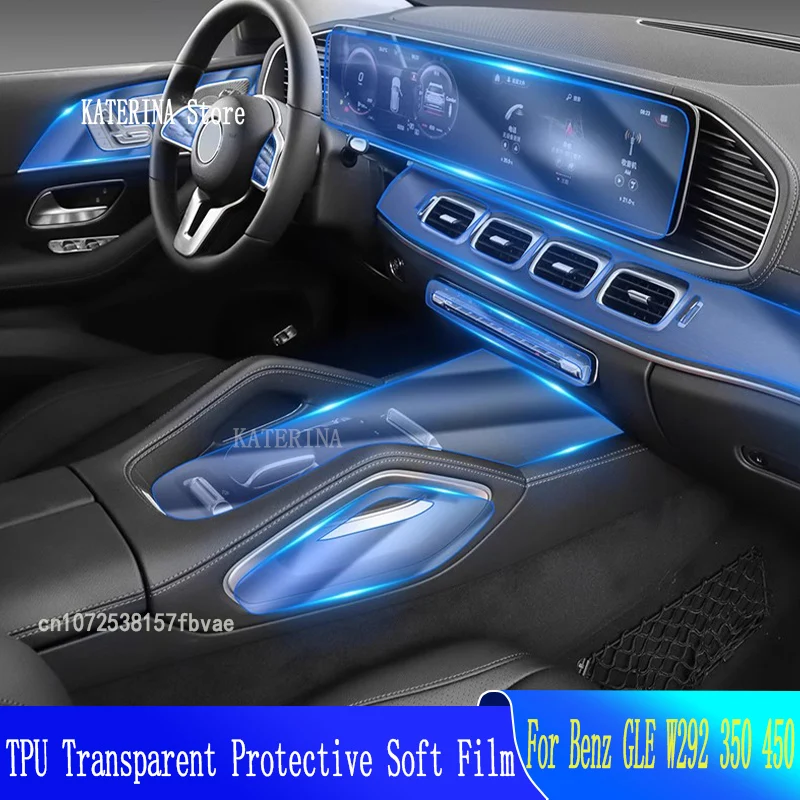

TPU Car Interior Gear Dashboard Protective Film Transparent For GLE W292 350 450（2019-2023）Anti-scratch Accessories
