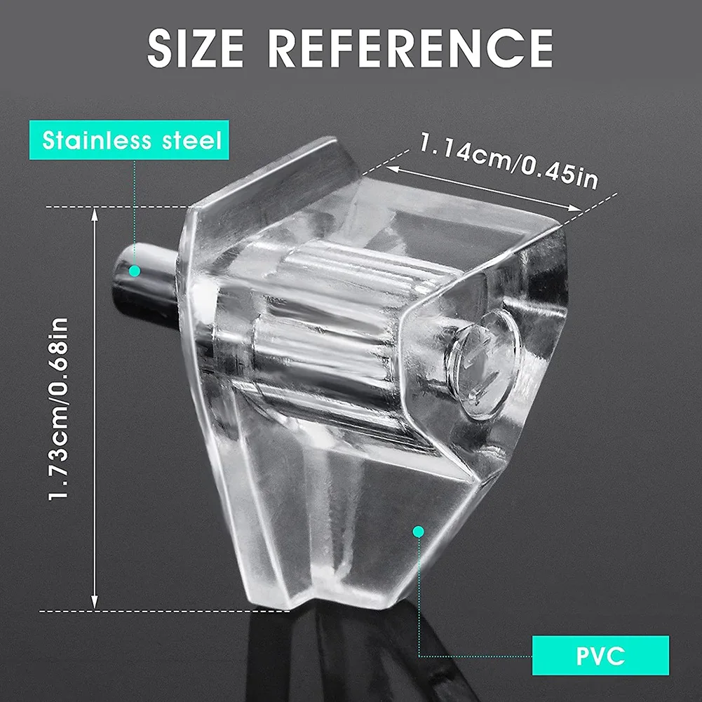 Прозрачные опорные колышки для полки зажимы шкафа кухонная мебель 20 шт. 3 мм