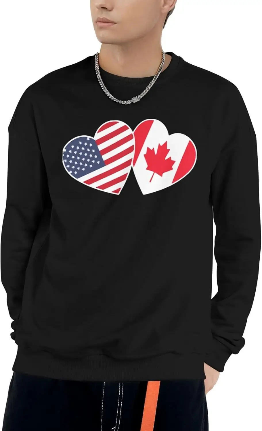 TEICCI Мужская и женская толстовка с круглым вырезом пуловер американским флагом