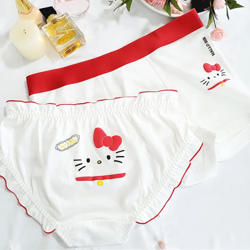 

Sanrio милые Мультяшные Hellokitty мимелоди Kawaii аниме хлопковые дышащие кружевные трусы для пар нижнее белье мужские боксеры брюки подарок новинка