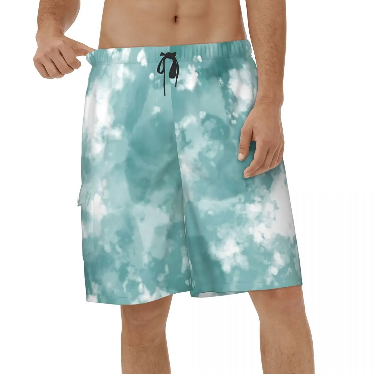 Шорты мужские акварельные, летние пляжные, с принтом в виде бисера, плавки для плавания