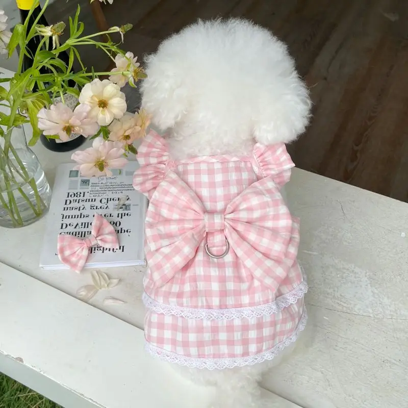 

Dog Dress Bow Cat Dresses Puppy Skirt Small Dog Clothes Chihuahua Yorkies Pomeranian Maltese Poodle Bichon Schnauzer Pet Clothes