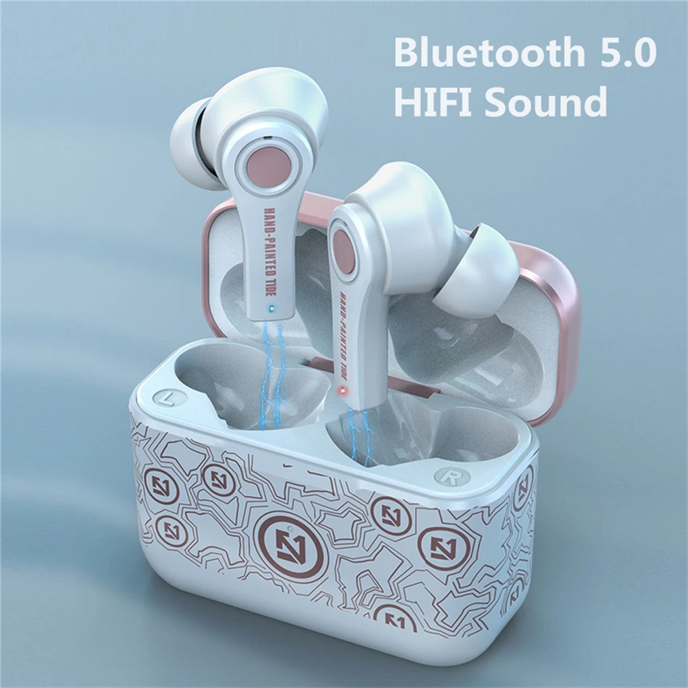 

TS-100 Bluetooth Earphone TWS Wireless Bluetooth 5.0 Earphones with Mic Charging Box Headphones Gaming Headsets Sport Earbuds