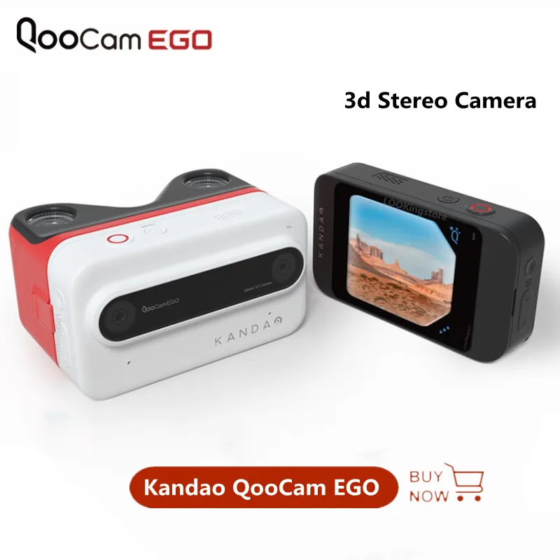 3D стереокамера Kandao QooCam EGO, бинокулярная камера 4K VR, водонепроницаемая стереоскопическая камера с дисплеем