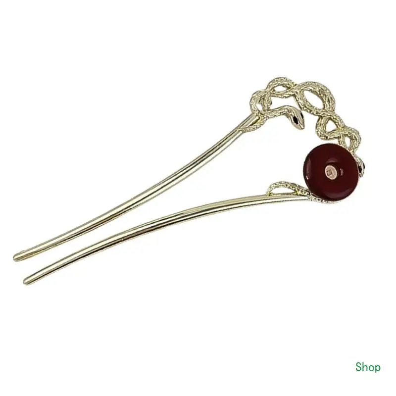 Прямая поставка элегантная филигранная заколка для волос в виде змеи буяо