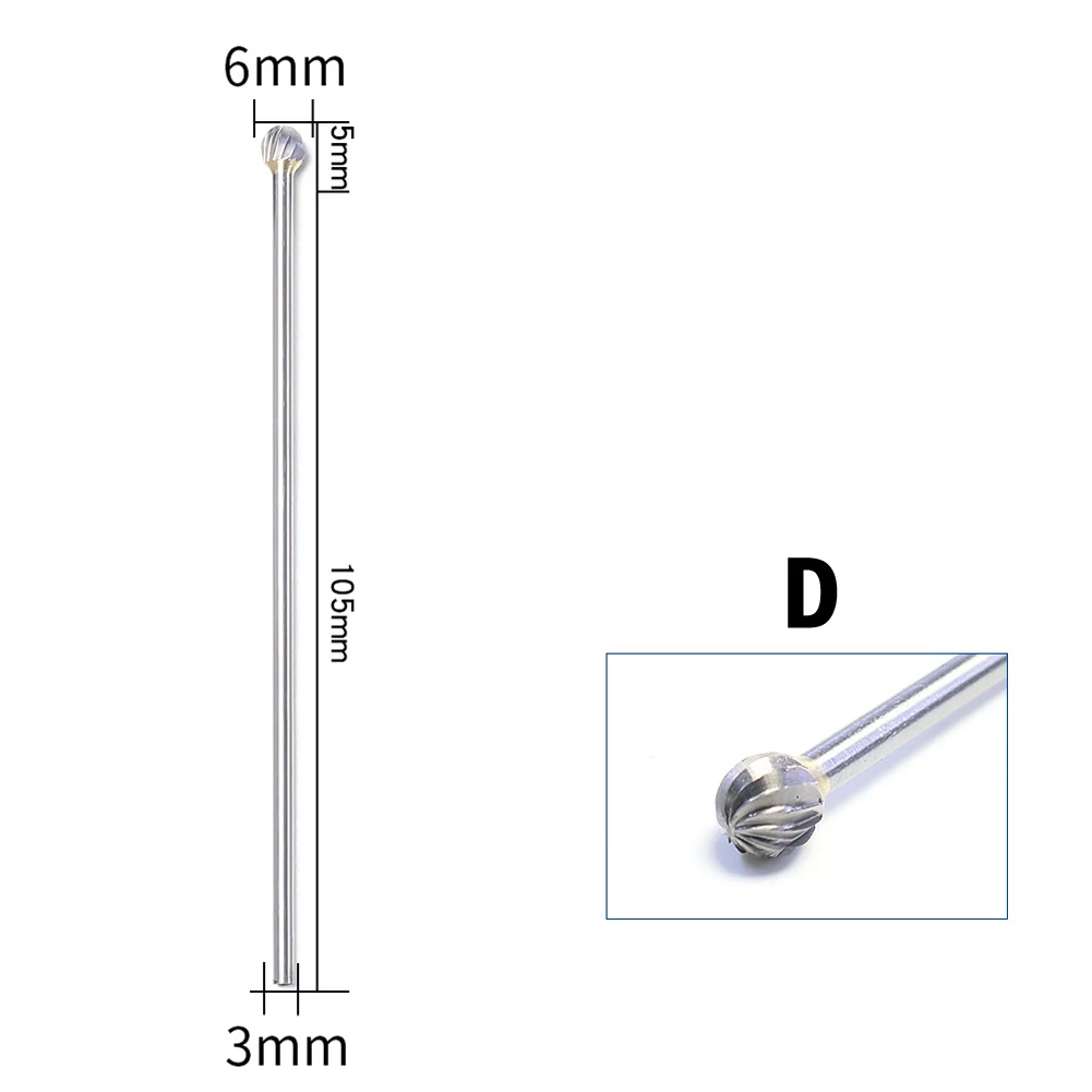 

Polish Tool Rotary Burrs 10Pcs 3x6x100mm Burrs Carbide Cutter Engraving