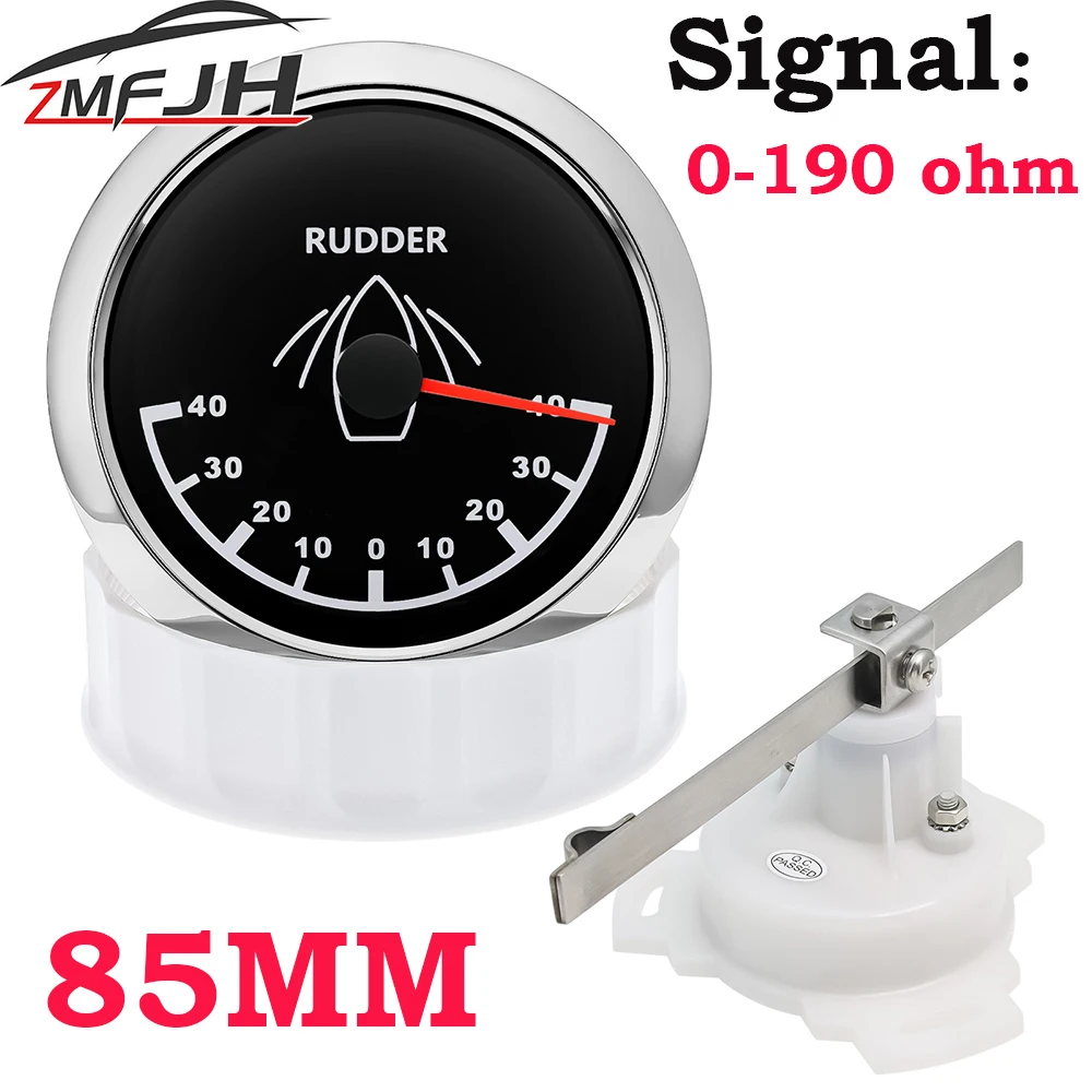 

Waterproof 85mm Rudder Angle Gauge Marine Boat Rudder Angle Indicator with Sensor 0-190ohm Universal Fit Sailing Boat Yacht