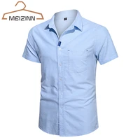 meizinn men 2022 summer business casual shirts 100 cotton fashion shirts men coat high quality slim fit short sleeve men shirts
