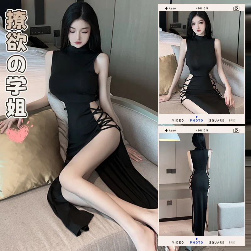 Женское облегающее мини-платье на шнуровке без рукавов